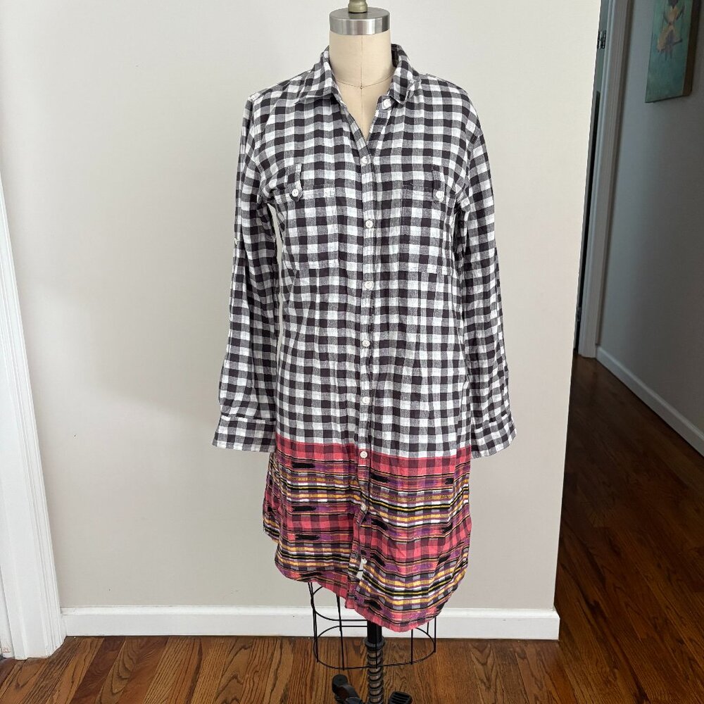 Roller Rabbit Roberta Cotton Multicolor Plaid Knee Length Boho Preppy Dress S